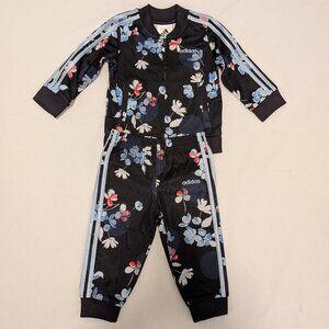 Adidas Originals Floral Tracksuit – 9M – New w/o Tags – Dark Blue/Black